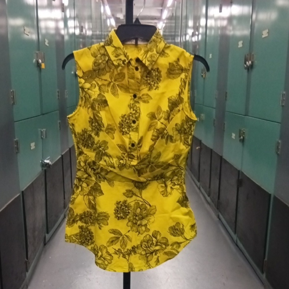 Floral Yellow Sleeveless Top